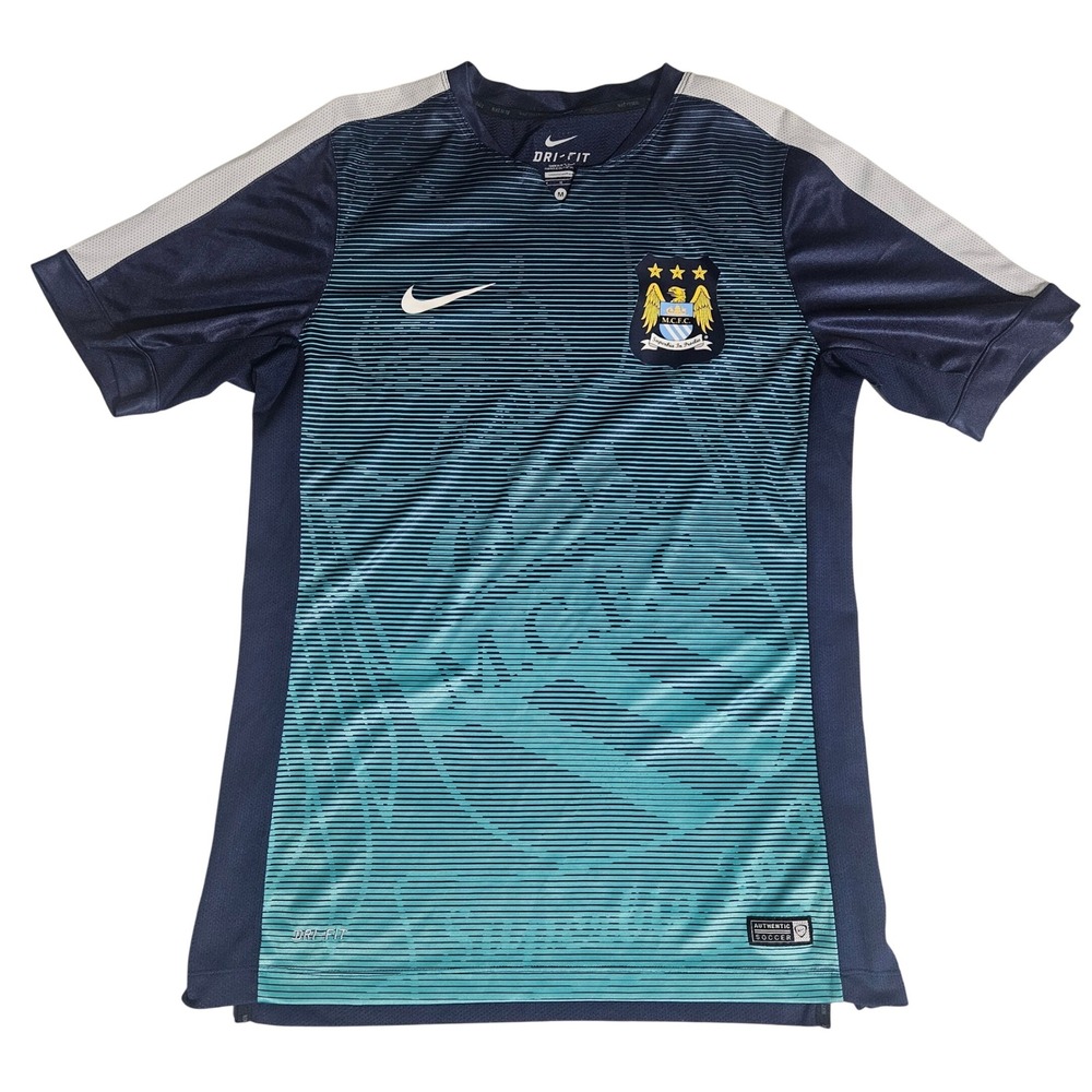 Nike Manchester City Mens Medium FC Dri-FIT Pre-Match Training Jersey Navy Teal